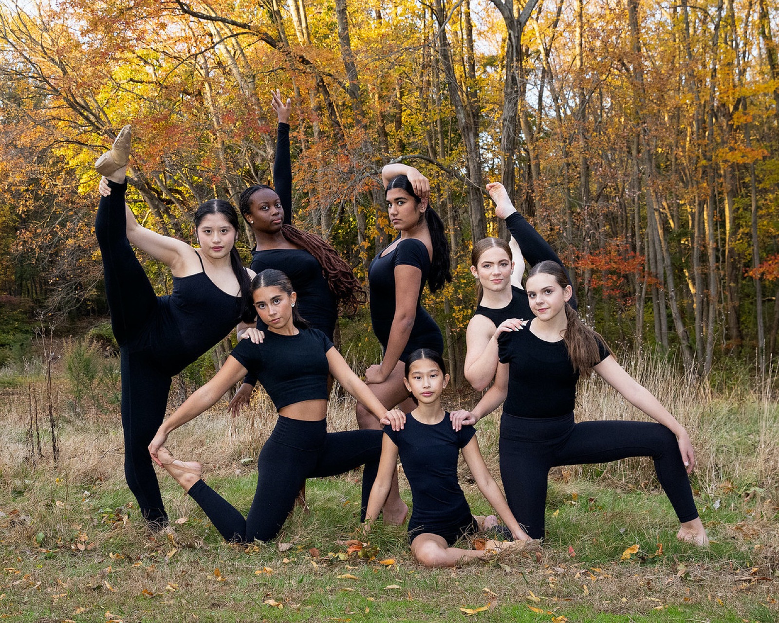 Competition team dancers in formation.